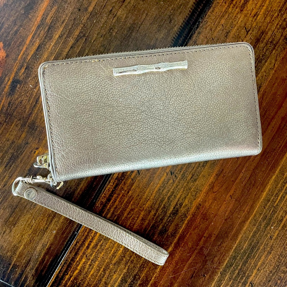 Elaine Turner gold wallet wristlet